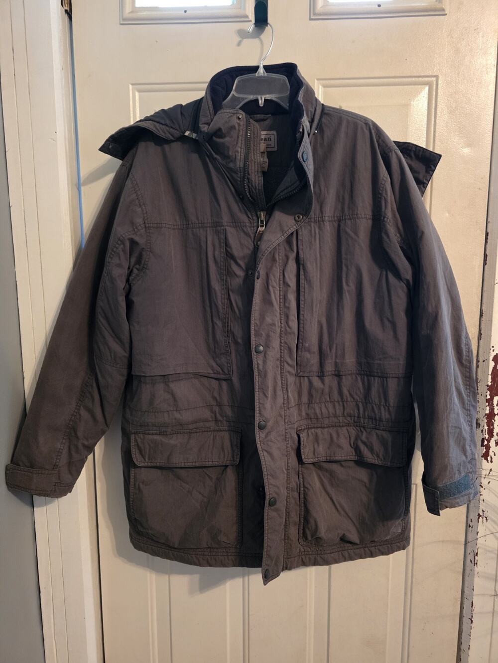 Vintage LL Bean Parka Coat Cotton Insulated USA Mens XL Green Winter Ski Lodge